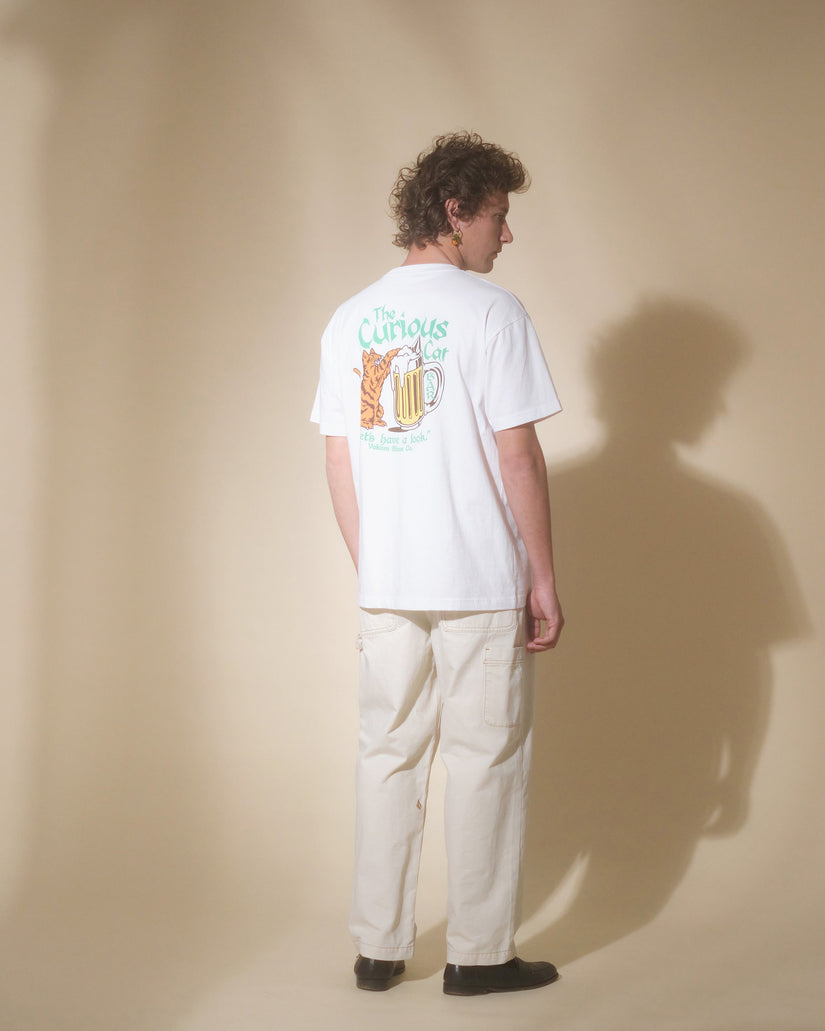 T-shirt Curious Cat - WHITE