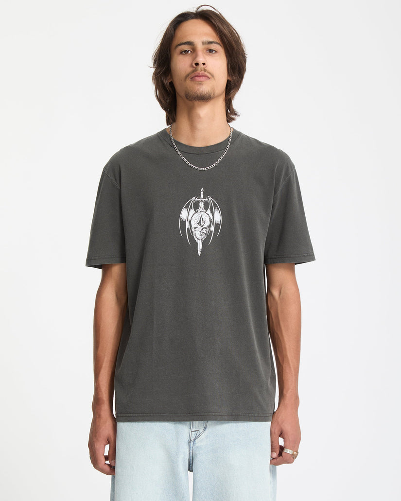 T-shirt Homme Volcom Noir Taille M – Imprimé Graphique – 100% Coton Jersey