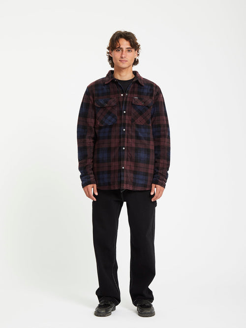Volcom Chemise Thermique à Manches Longues Murphy pour Homme, Blueberry, Small