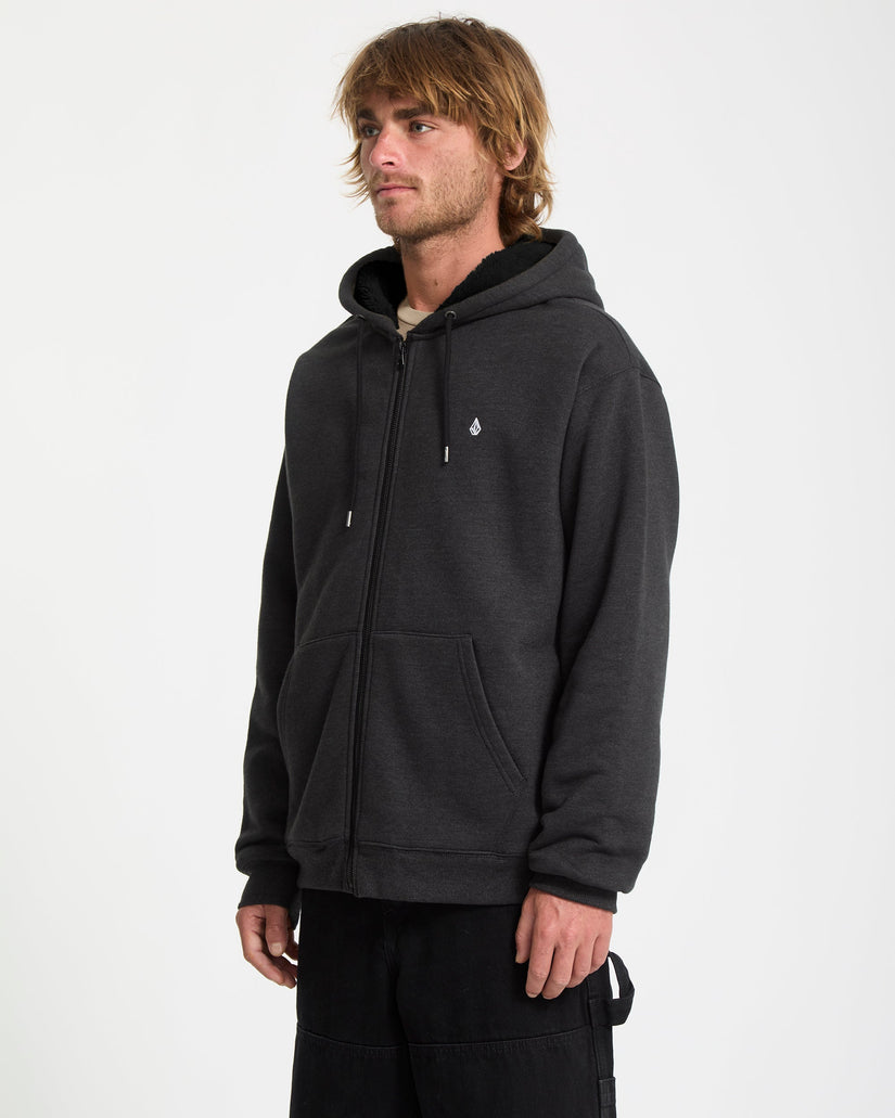 Sweat à capuche sherpa Single Stone - Heather Black