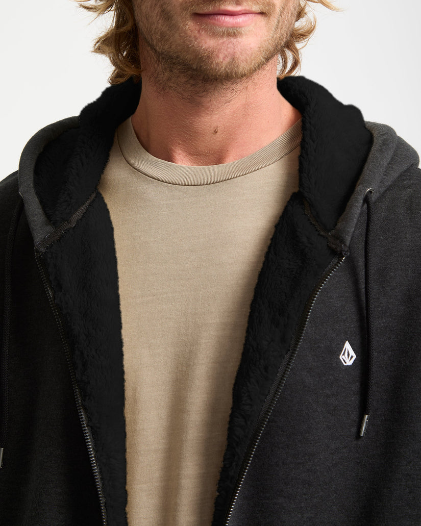 Sweat à capuche sherpa Single Stone - Heather Black