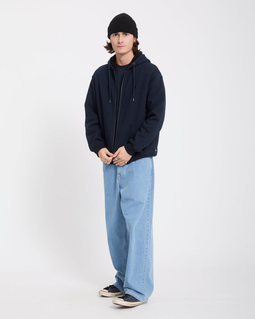 Sweat à capuche sherpa Single Stone - Marine