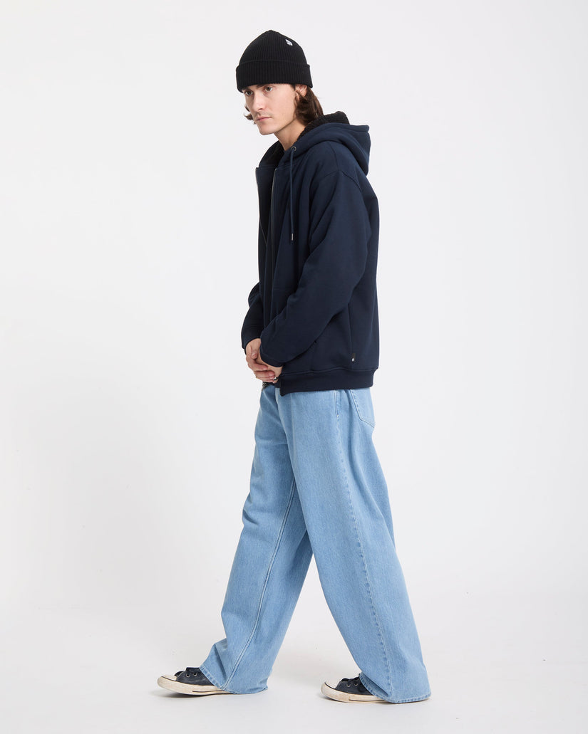 Sweat à capuche sherpa Single Stone - Marine