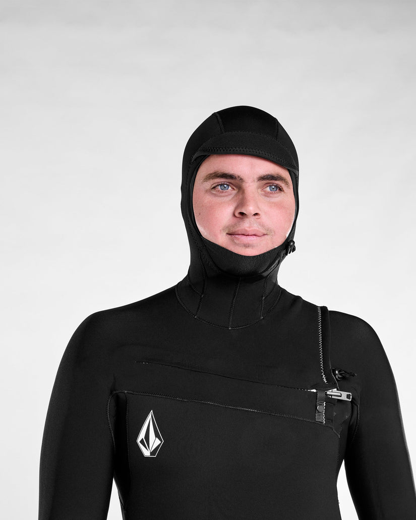Combinaison De Surf Modulator À Capuche 5/4/3 Mm Zippée Poitrine - Black