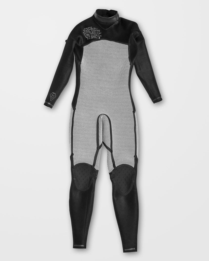 Combinaison De Surf Modulator Intégrale 3/2 Mm Manches Longues Zippée Au Dos - Black