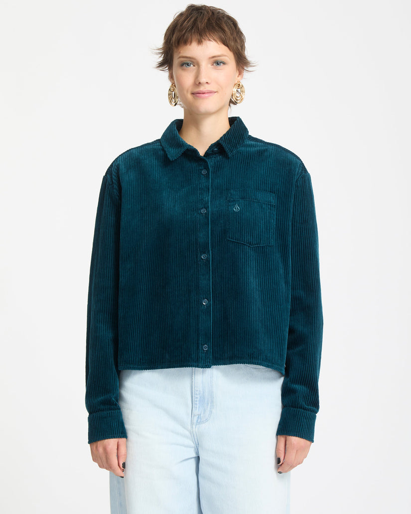 Chemise En Velours Weellow - Emerald Green