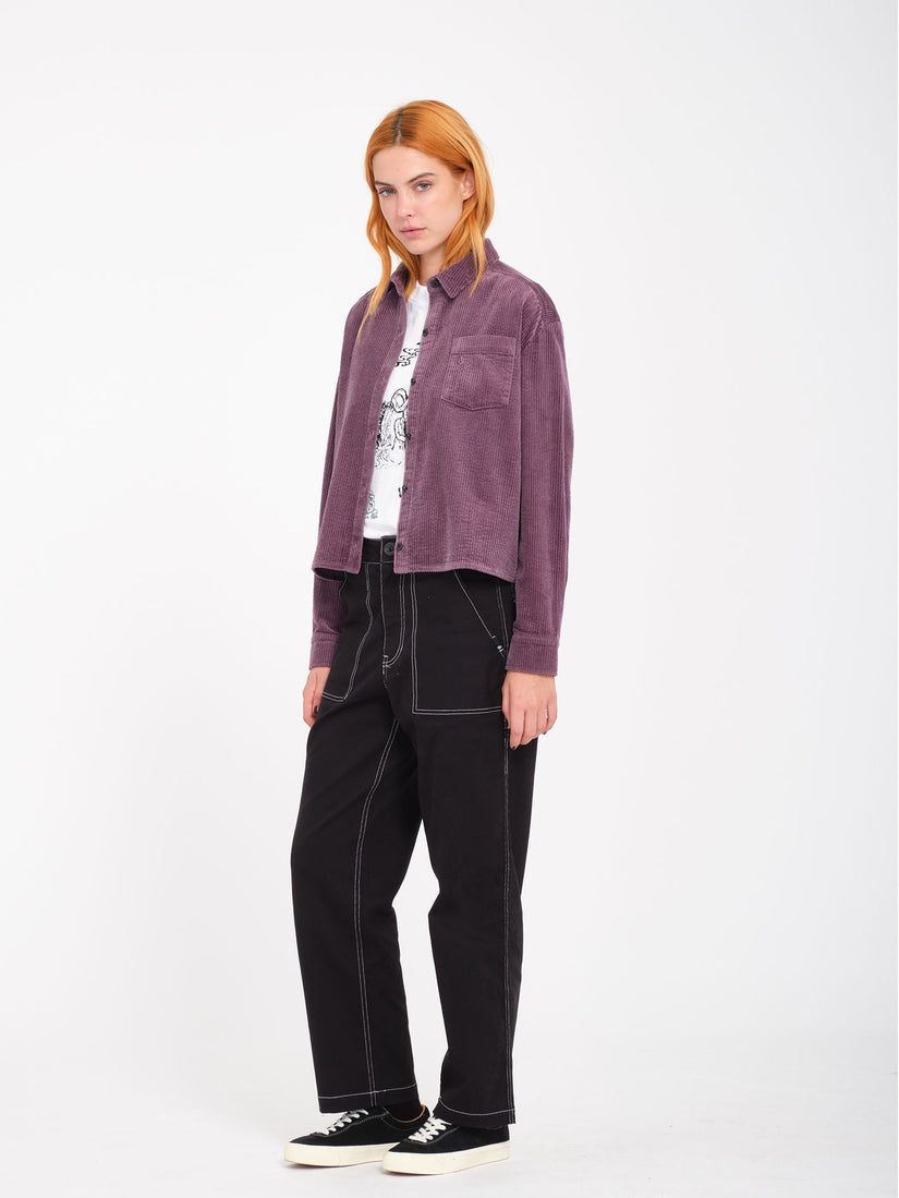 Chemise en lin oversize - bordeaux be camaïeu Chemise en lin oversize - bordeaux be camaïeu