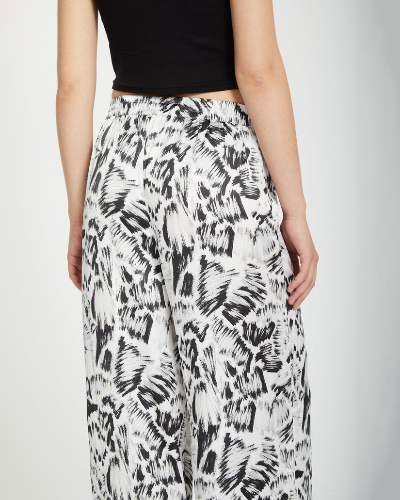 Pantalon Alix Elasticated Waist - BLACK WHITE