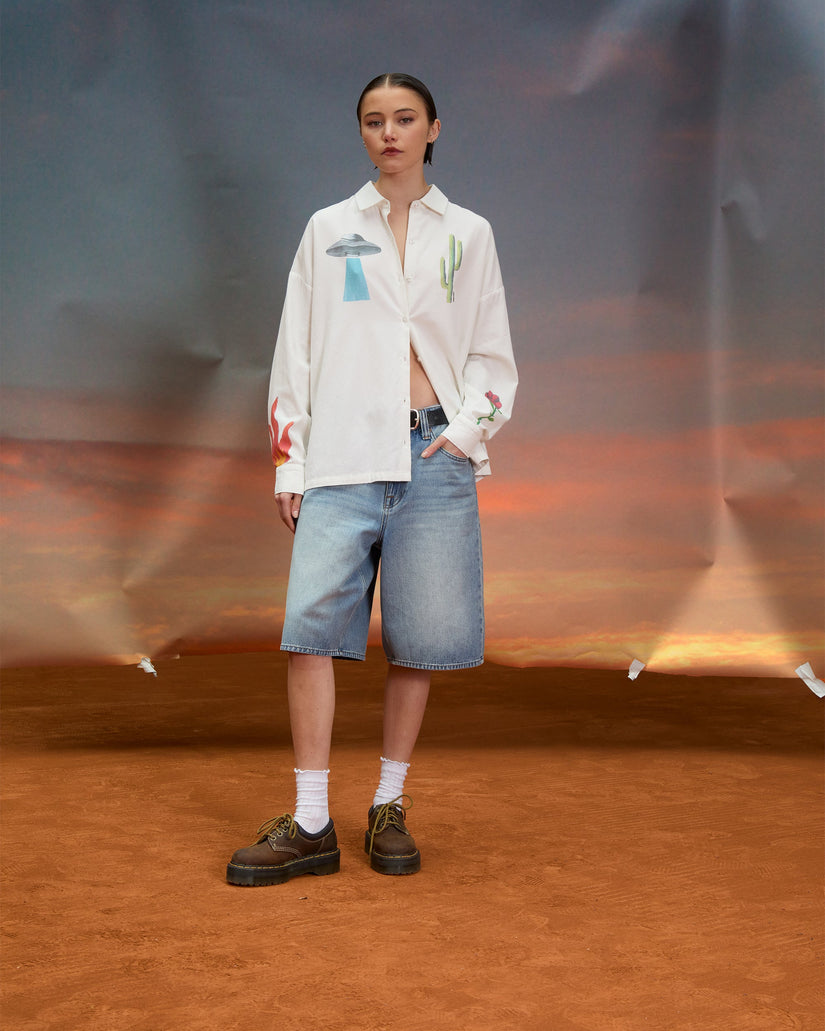Short en denim Beeggy - Dusty Blue Wash
