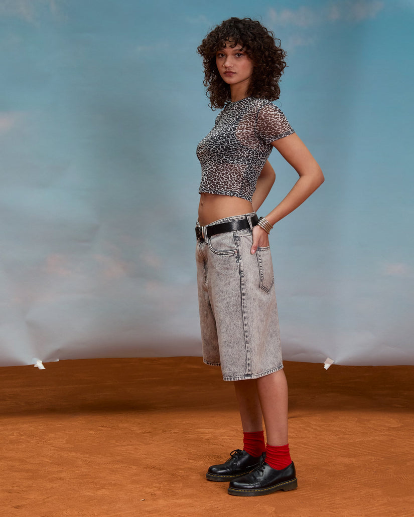 Short en denim Beeggy - Grey Vintage