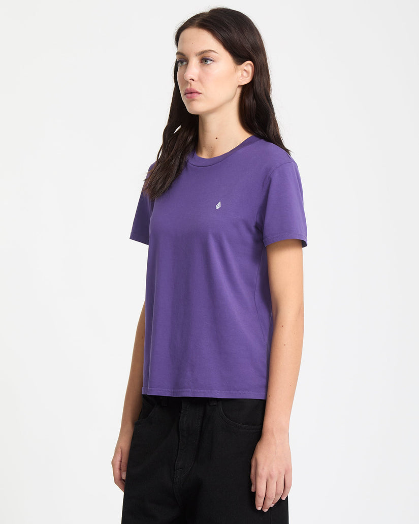 T-Shirt Solid Stone Emb - Acai
