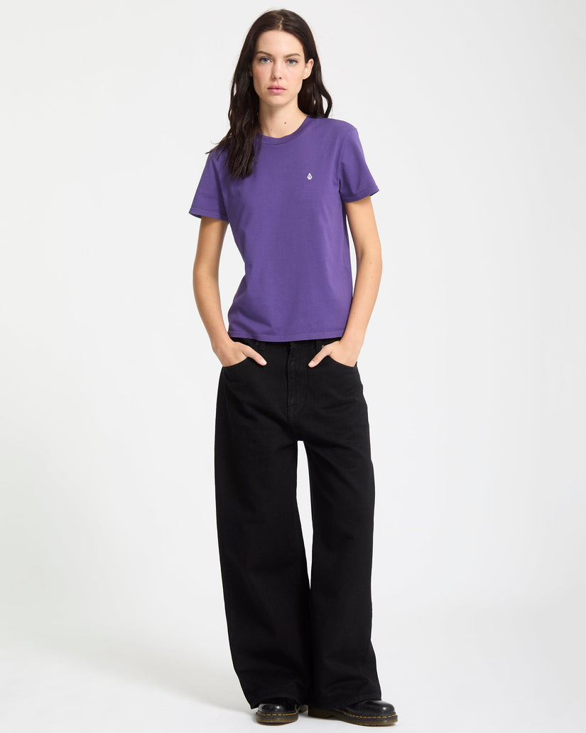 T-Shirt Solid Stone Emb - Acai