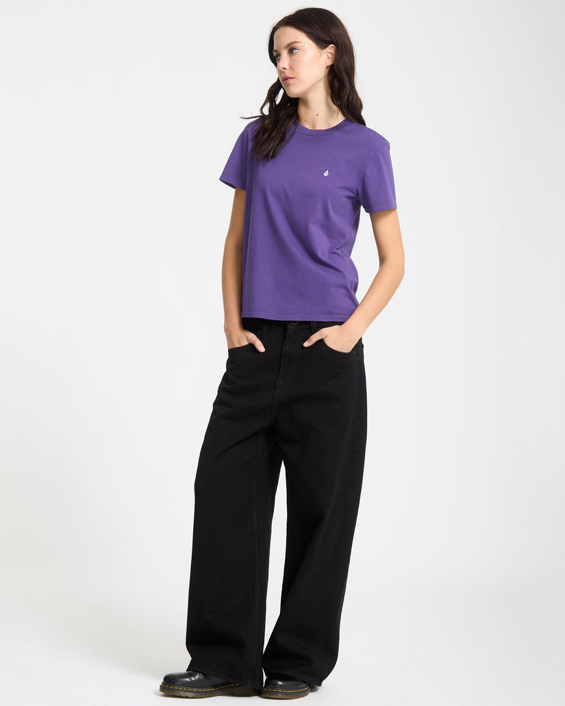 T-Shirt Solid Stone Emb - Acai