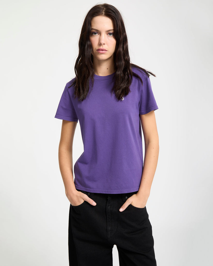 T-Shirt Solid Stone Emb - Acai