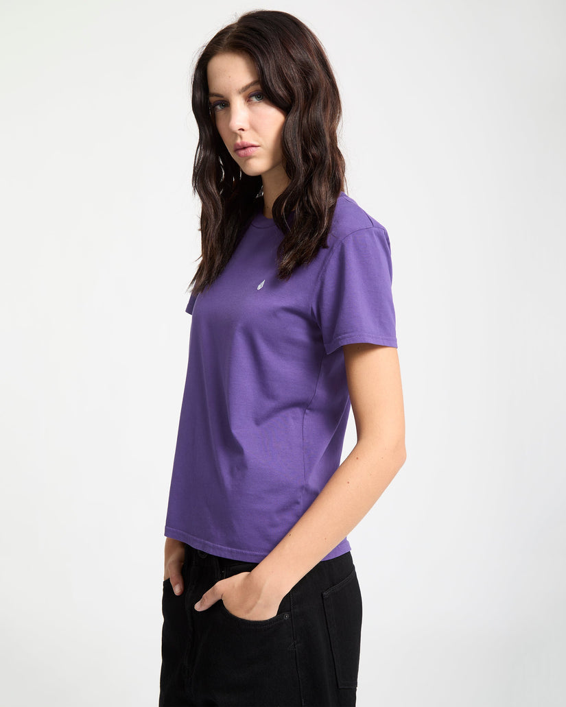 T-Shirt Solid Stone Emb - Acai