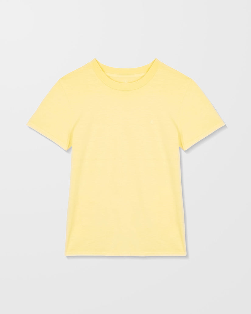 T-Shirt Solid Stone Emb - Dawn Yellow