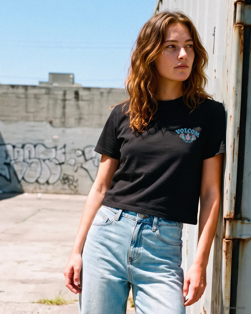T-shirt Dial Crop - Black