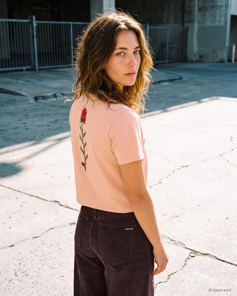 T-shirt Dial Crop - Misty Rose