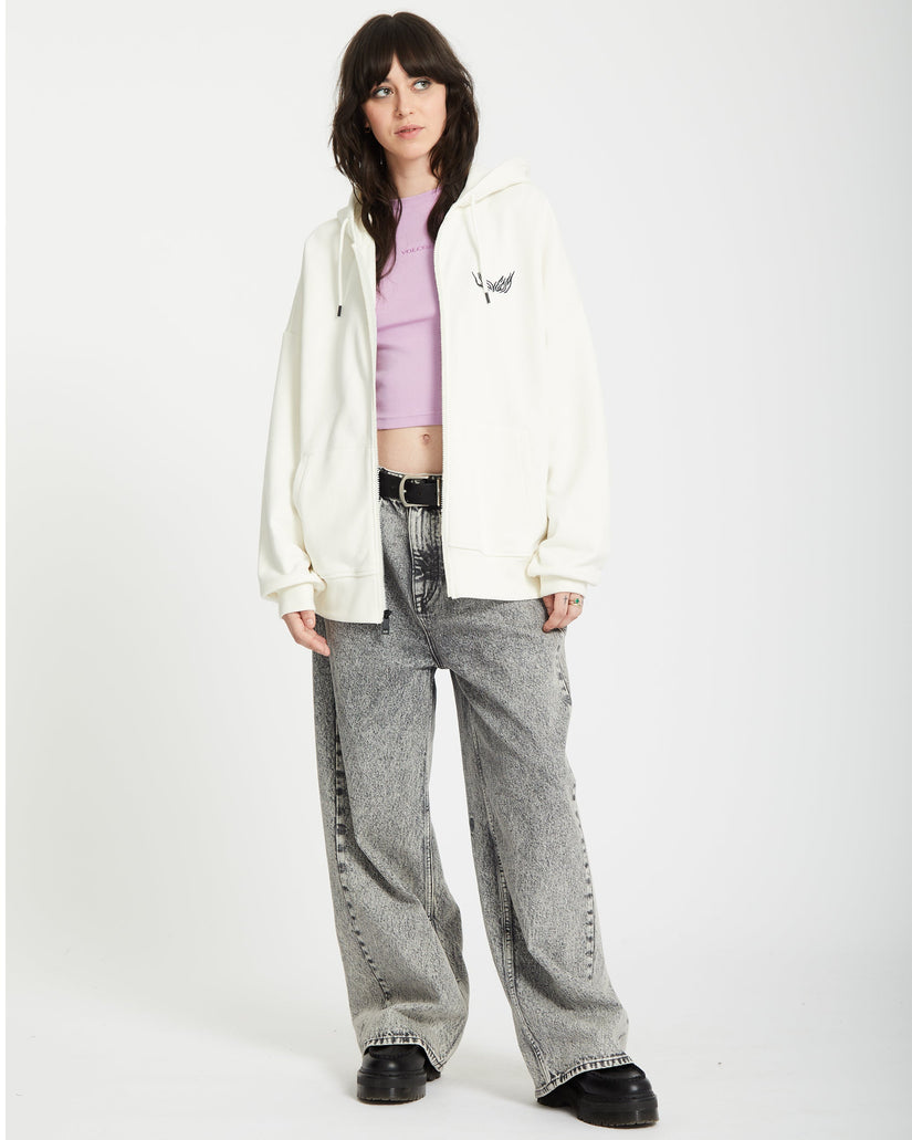 Sweat à Capuche Zippé Alix - STAR WHITE