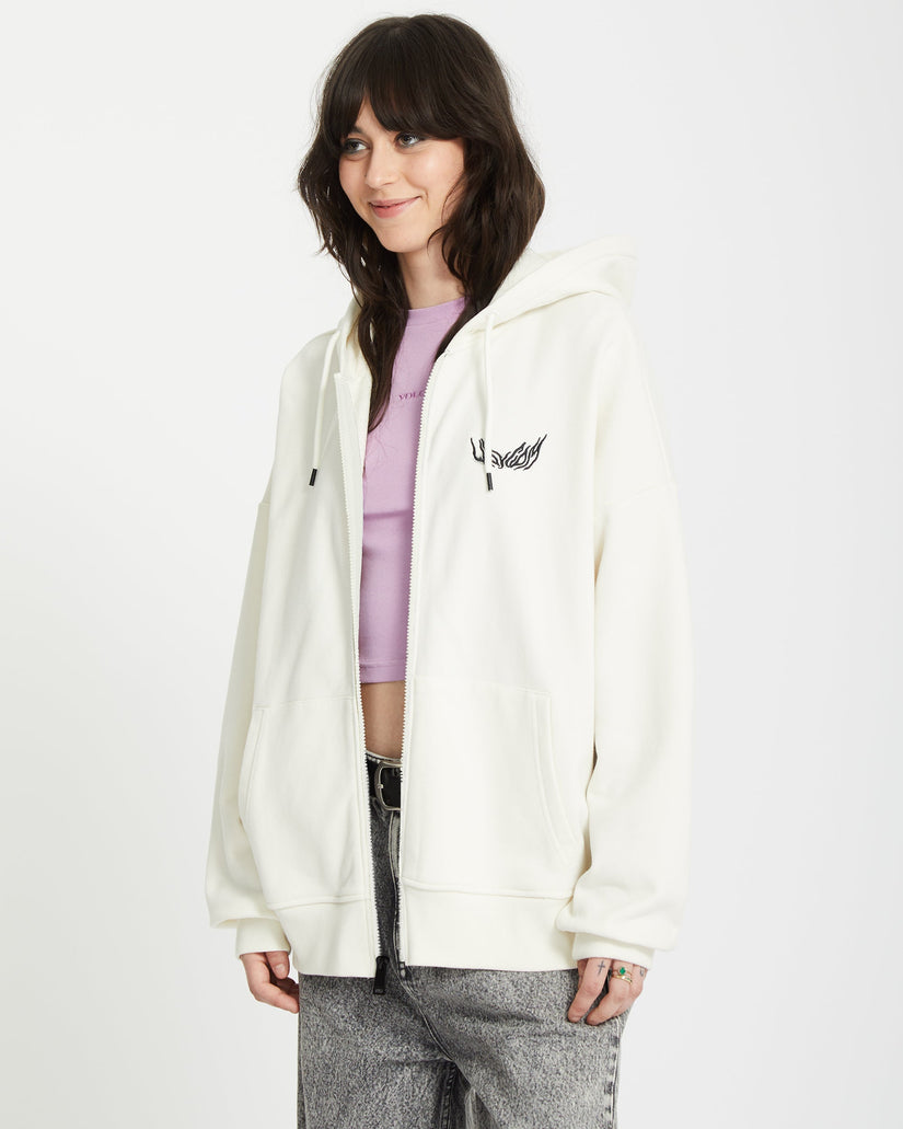 Sweat à Capuche Zippé Alix - STAR WHITE