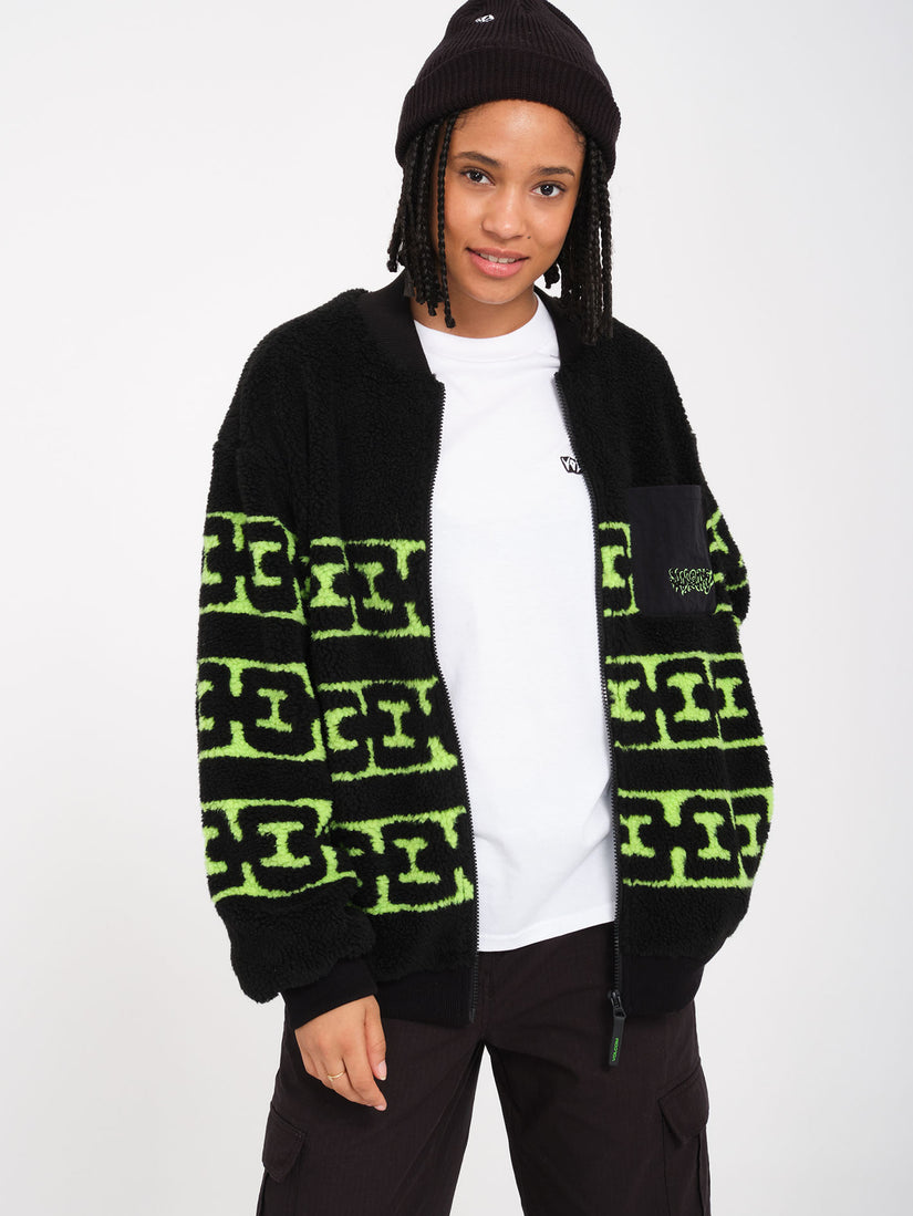 Sweat sherpa zippé Zephyr - BLACK