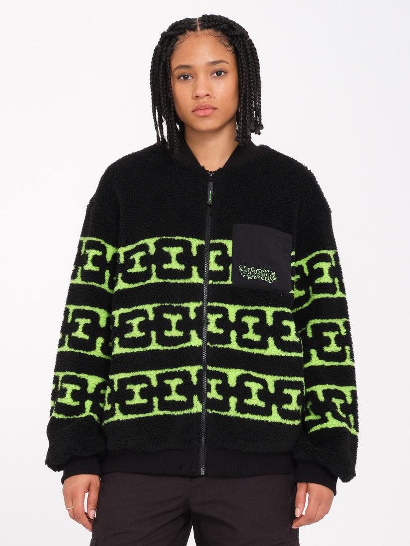 Sweat sherpa zippé Zephyr - BLACK