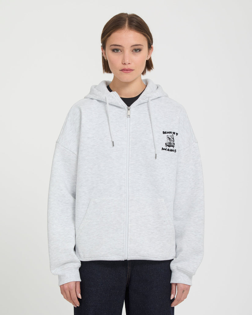 Sweat à capuche zippé Ozzy - Bone Heather