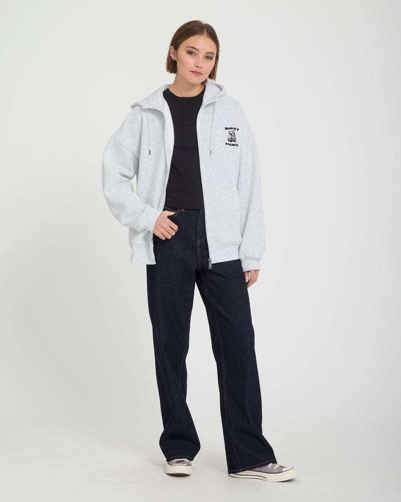 Sweat à capuche zippé Ozzy - Bone Heather