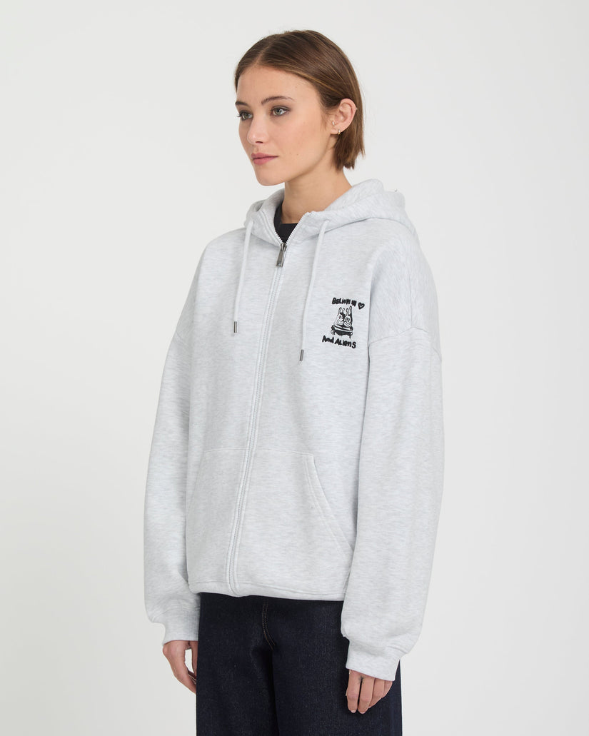 Sweat à capuche zippé Ozzy - Bone Heather