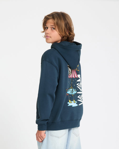 Sweat à Capuche Ripstop Garçon - Bleu Coton Mélangé - Taille L