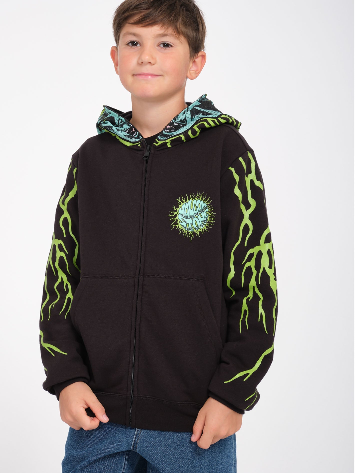 Sweat à capuche zippé Alien - BLACK - (ENFANT) - Volcom France