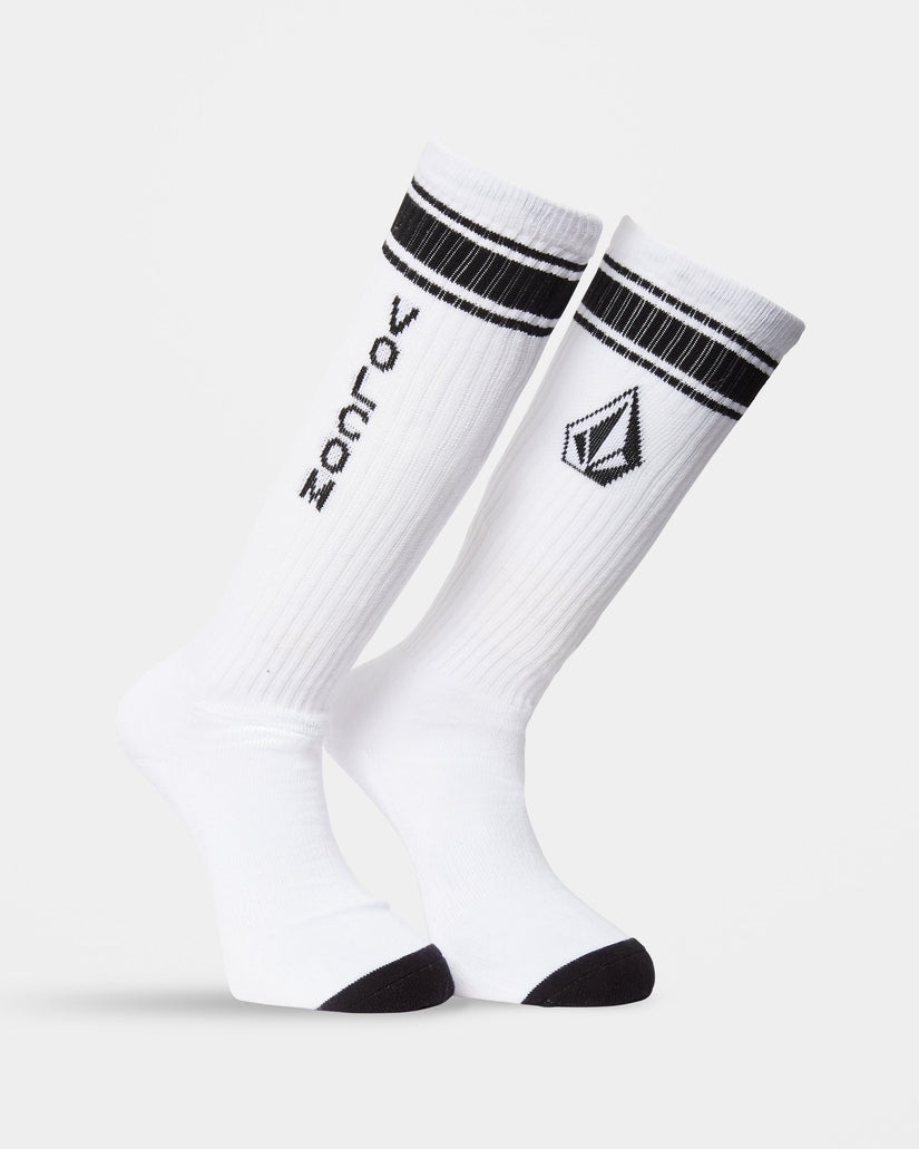 Chaussettes High Stripe - White