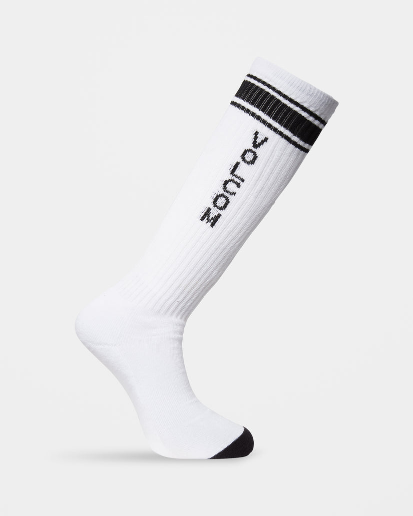 Chaussettes High Stripe - White