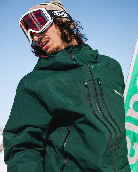 Veste De Ski Homme Volcom Anyox Guide Gore Pro Shell - Verte, Neuve