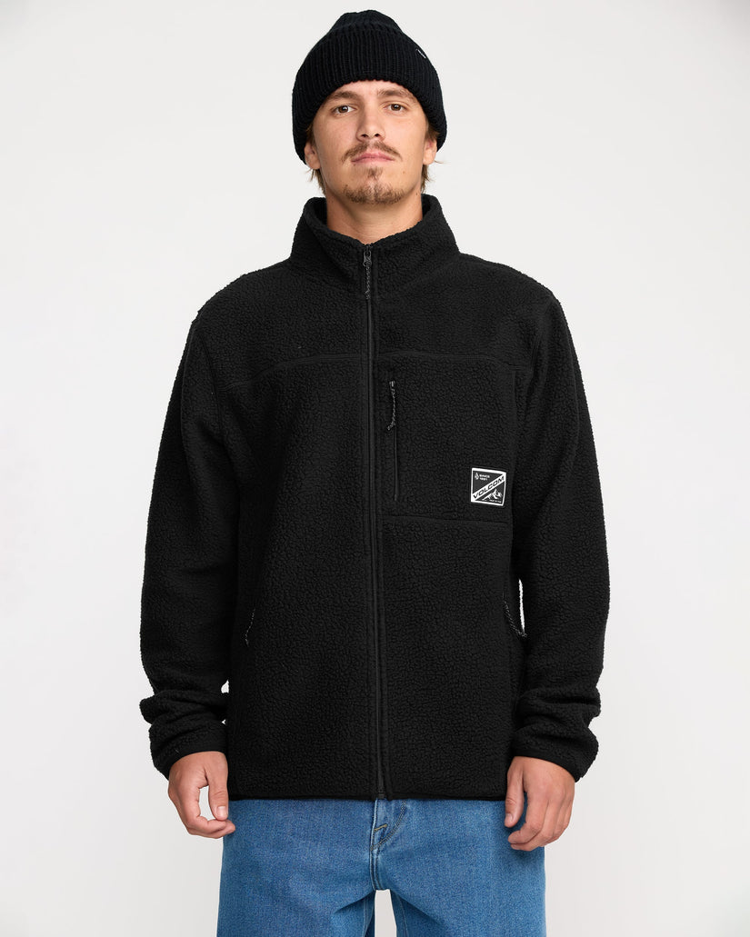 Veste zippée en sherpa Nelson - Black