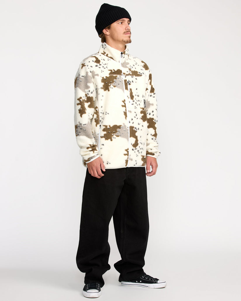 Veste zippée en sherpa Nelson - White