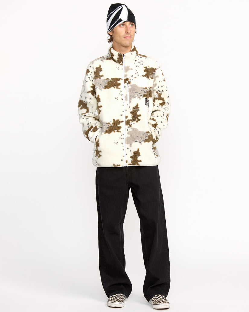 Veste zippée en sherpa Nelson - White