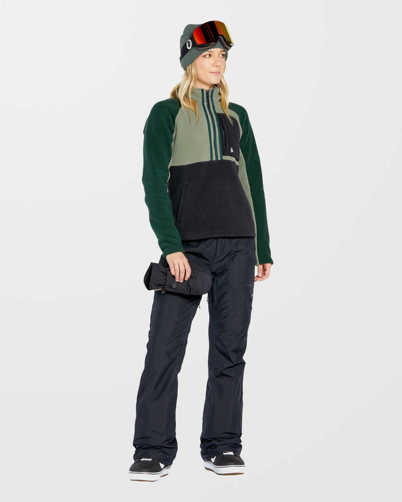 Sweat sherpa col zippé - Lichen Green