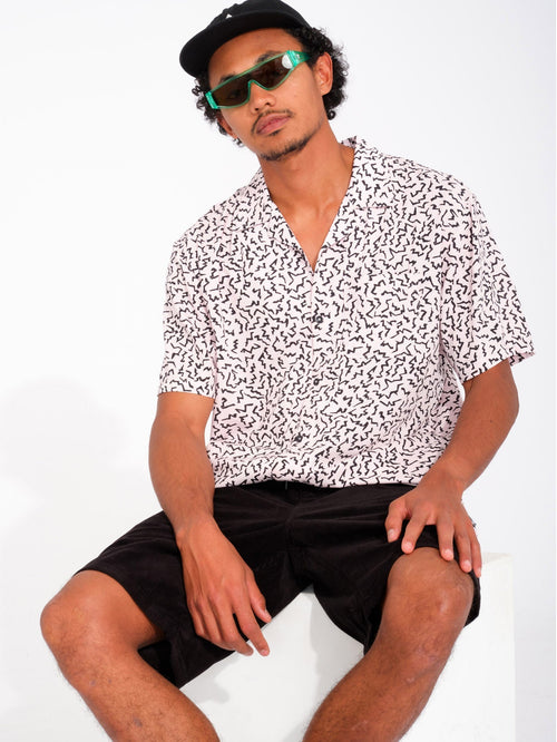 Chemise Volcom Moderne Manches Courtes Homme Taille S - Motif Géométrique Bleu