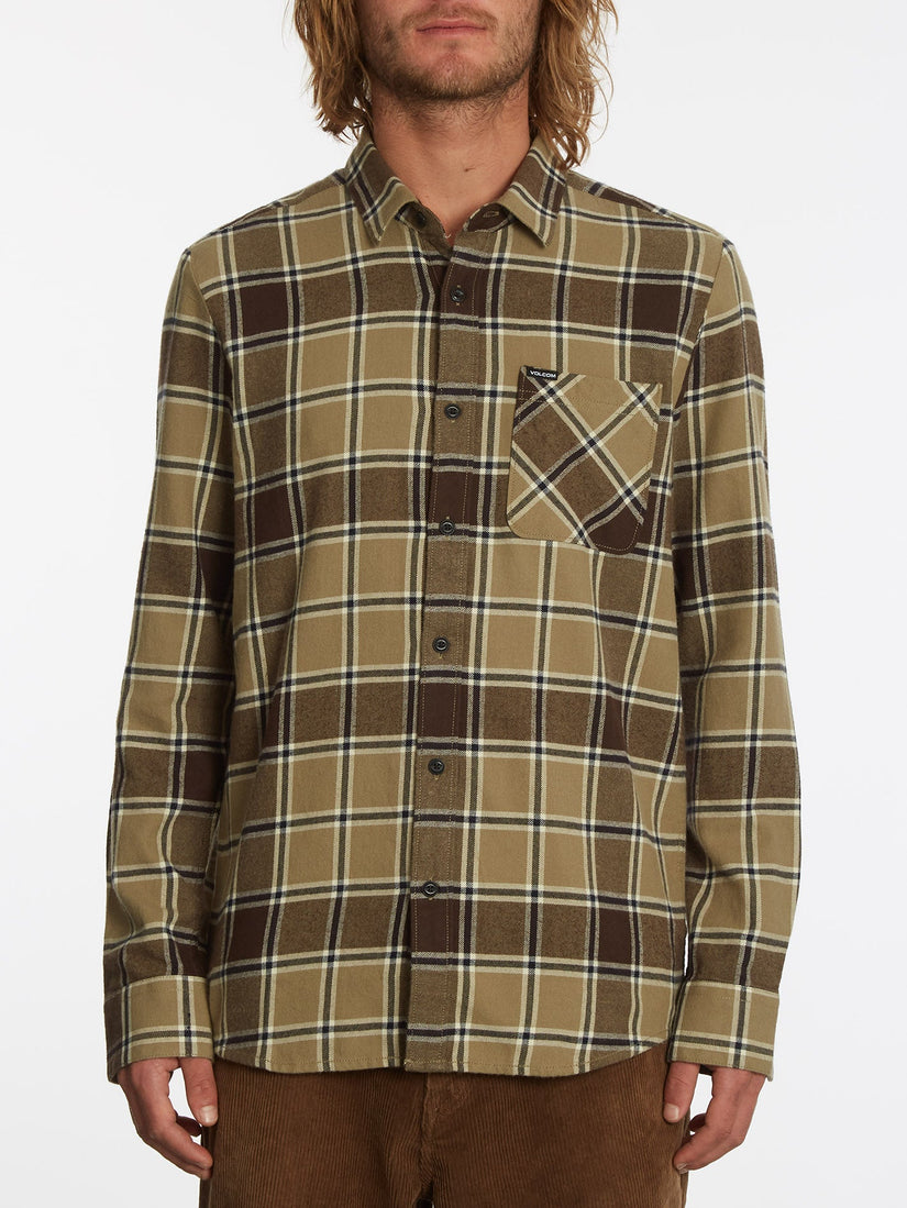 Volcom Honestone Chemise boutonnée à manches courtes pour homme, Blanc cassé, T-Petit Volcom Honestone Chemise boutonnée à manches courtes pour homme, Blanc cassé, T-Petit