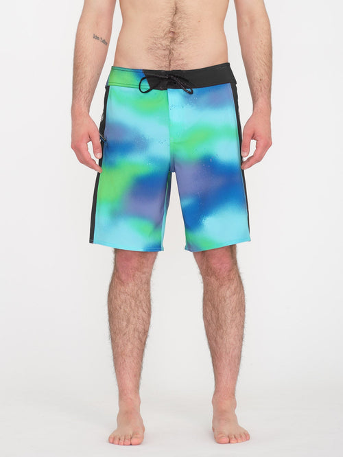 Short De Bain Homme Volcom Taille 30 - Blanc, Bleu Et Noir, Occasion Très Bon État