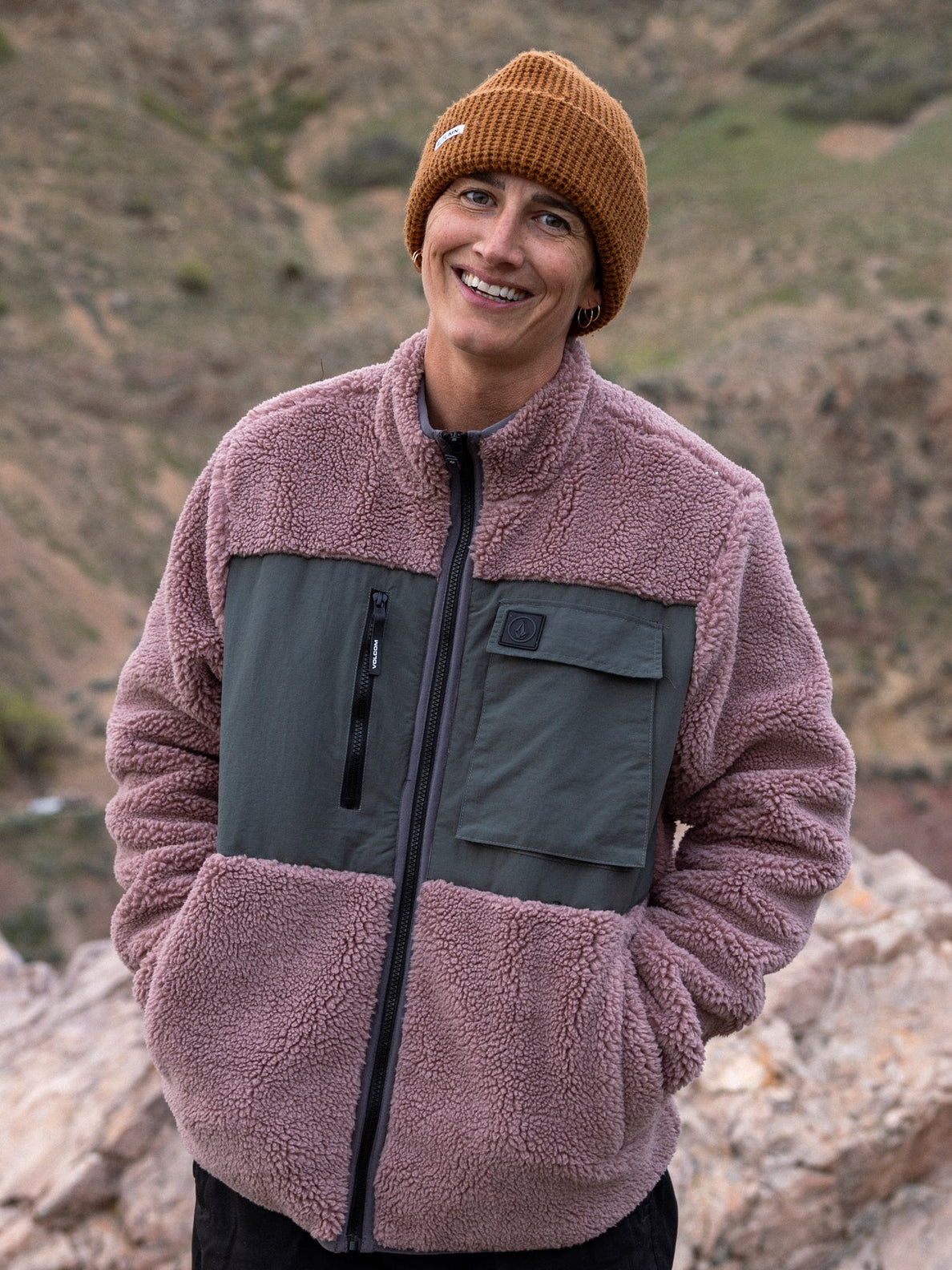 Sweatshirt Storm Stone Zip Sherpa - BORDEAUX BROWN