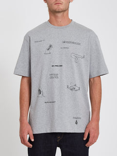 Pentagram Pizza T-shirt - HEATHER GREY (A5232106_HGR) [F]