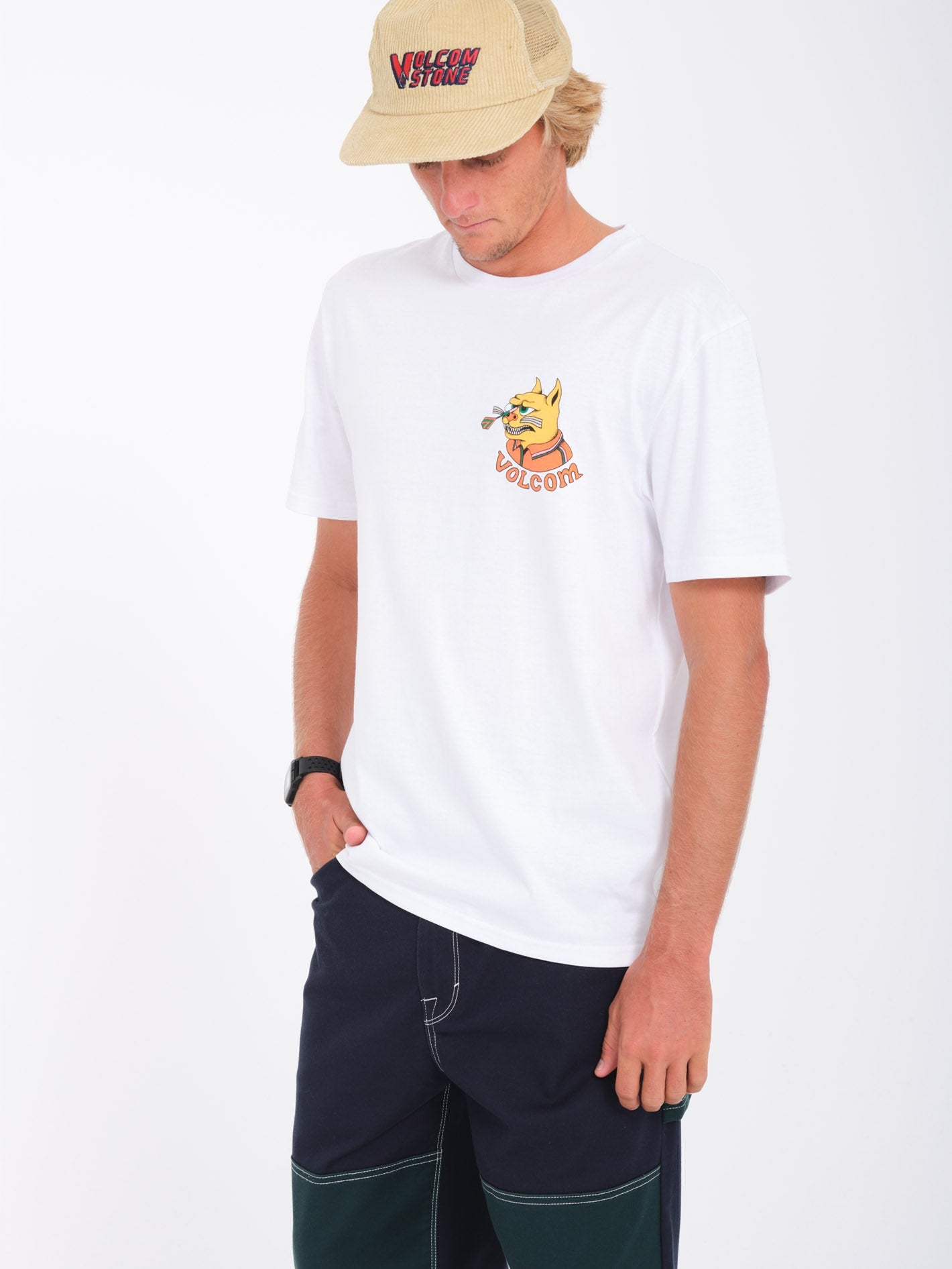 T-shirt Homme Volcom - Bleu, Coton, Taille S (état Neuf, Porté ?)