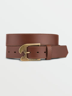 Skully Leather Belt - BROWN (D5932100_BRN) [F]