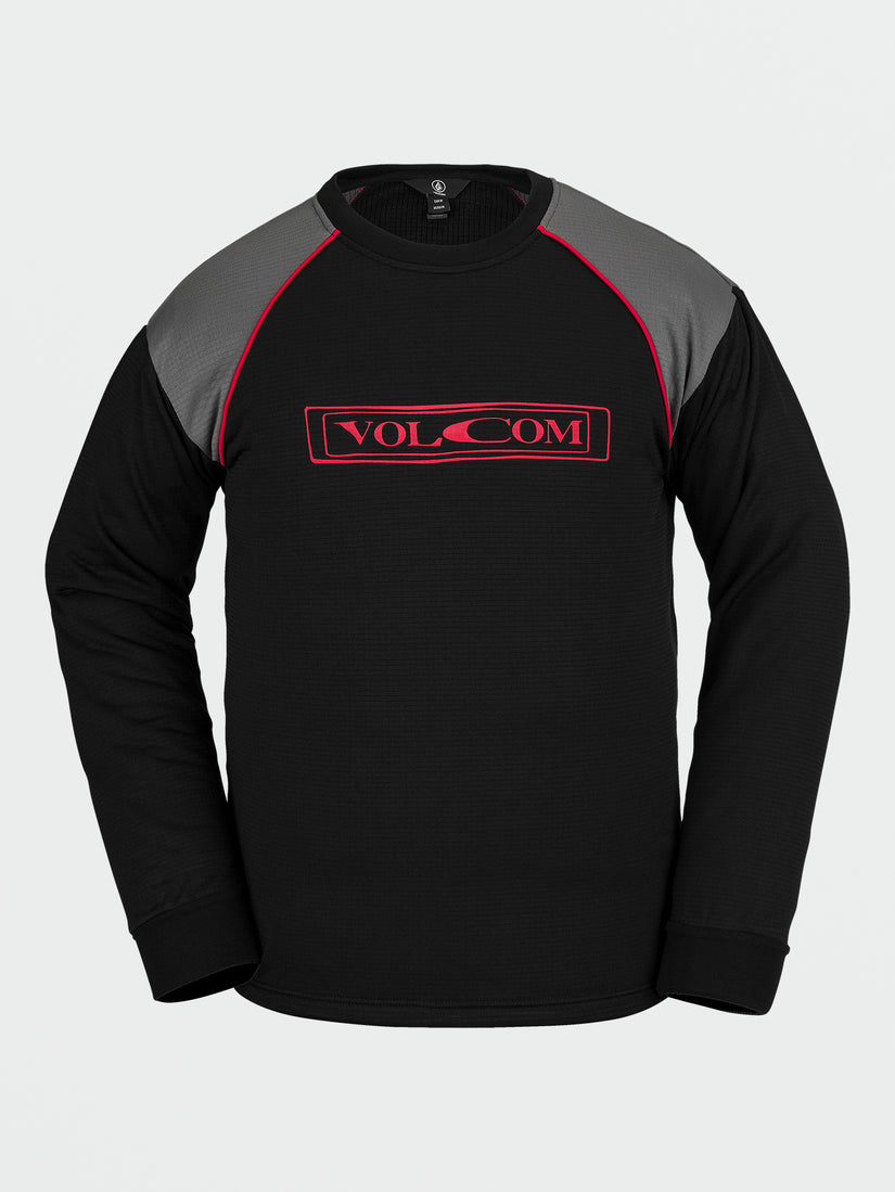 WAFFLE BACKED CREW FLEECE (G4652300_BLK) [F]