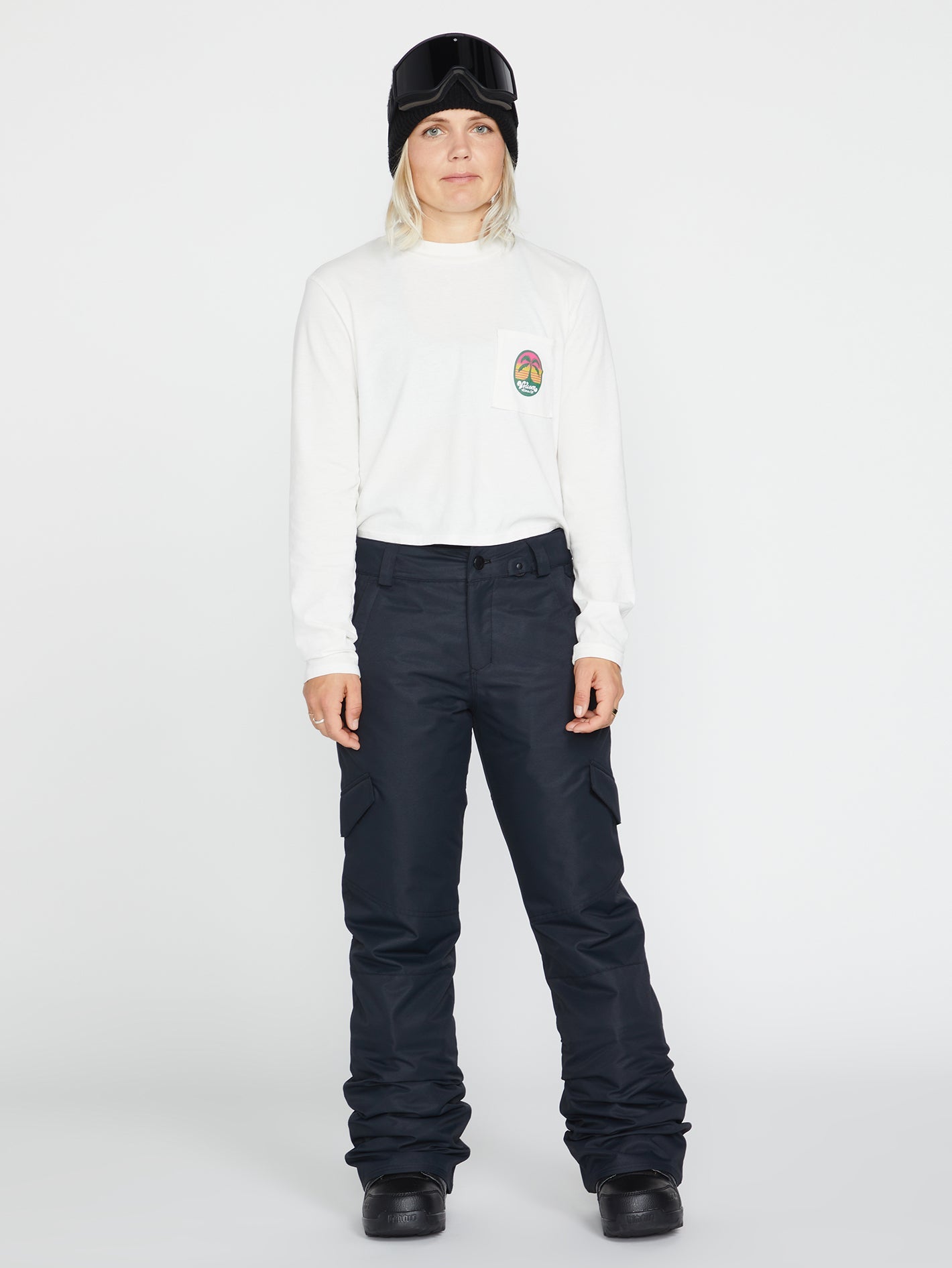 Pantalon De Snowboard Volcom Bridger – Femme, Taille S, Noir, Isolé (neuf)