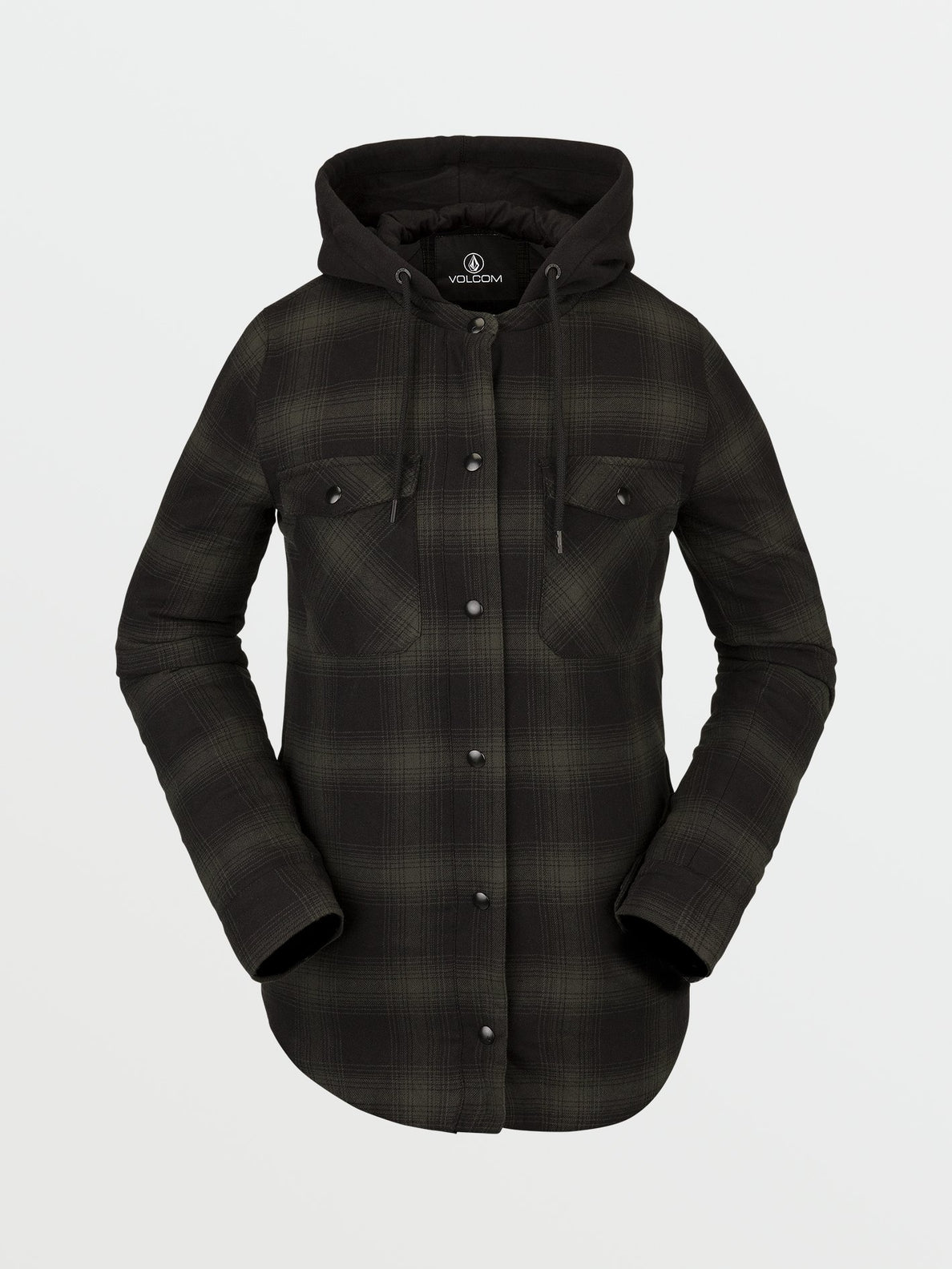 Hooded Flannel Jacket - BLACK GREEN (H1652200_BGR) [F]