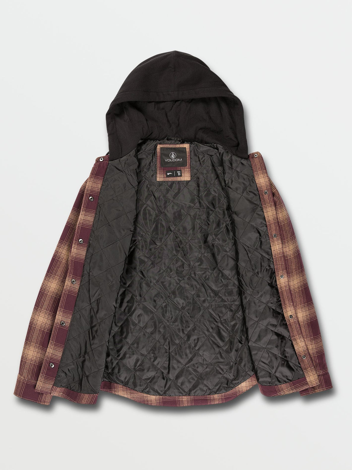 Hooded Flannel Jacket - MERLOT (H1652200_MER) [1]