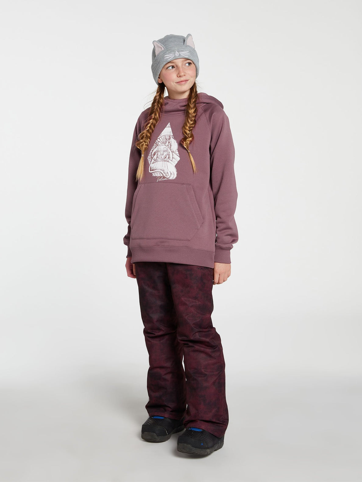 Youth Riding Fleece Hoodie - ROSEWOOD - (KIDS) (I4152200_ROS) [5]
